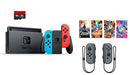 Nintendo Swtich 7 items Bundle:Nintendo Switch 32GB Console Red and Blue,64GB Micro SD Card and Nintendo Controllers Gray,4 Game Disc1-2-Switch Just Dance2017 The Legend of Zelda Super Bomberman R - sunrise shopping mall