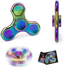 Rainbow Fidget Spinner 3 pack - Metal Stainless Steel Figit Hand Toy for Kids and Adult (Round)