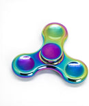 Rainbow Fidget Spinner 3 pack - Metal Stainless Steel Figit Hand Toy for Kids and Adult (Round)