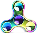 Rainbow Fidget Spinner 3 pack - Metal Stainless Steel Figit Hand Toy for Kids and Adult (Round)
