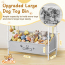 Zuome Large Dog Toy Basket (23.6"x11.2"x9.7"), Dogs Toy Bin with Storage Organizer, Trapezoid Toy Box for Dog Stuff Accessories, Pet Toy Storage Holder Chest for Cat Dogs Essential Supplies