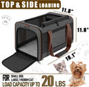 Zuome Small Dog Carrier Cage Soft Chihuahua/Softshell Big Cat Carrier Maine Coon/Pet Taxi Carrying Bag Over 25lbs / Top Loader Travel Kennel Brown
