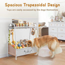 Zuome Large Dog Toy Basket (23.6"x11.2"x9.7"), Dogs Toy Bin with Storage Organizer, Trapezoid Toy Box for Dog Stuff Accessories, Pet Toy Storage Holder Chest for Cat Dogs Essential Supplies