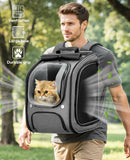 Zuome Cat Backpack Carrier, Large Space Cat Bubble Backpack, Breathable Cat Carrier, Shaded Dog Backpack Carrier, Ergonomic 3D Design for Travel, Hiking, Suitable for Shopping, and Vet, Gray