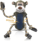 Zuome Funny Plush Dog Chew Toys, Squeaky Dog Toys, Interactive Tug of War Puppy Toys, Stuffed Dog Toys for Small, Medium and Large Dogs - Monkey