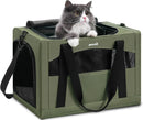 Zuome Cat Carrier Stale, Pet Carrier Breathable and Portable, Cat Carriers Bag with Scientific Hidden Partition, Carriers for Cat Under 11lbs, Dog Carrier Suitable for Travel and Outing, Green
