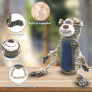 Zuome Funny Plush Dog Chew Toys, Squeaky Dog Toys, Interactive Tug of War Puppy Toys, Stuffed Dog Toys for Small, Medium and Large Dogs - Monkey