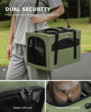 Zuome Cat Carrier Stale, Pet Carrier Breathable and Portable, Cat Carriers Bag with Scientific Hidden Partition, Carriers for Cat Under 11lbs, Dog Carrier Suitable for Travel and Outing, Green