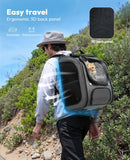 Zuome Cat Backpack Carrier, Large Space Cat Bubble Backpack, Breathable Cat Carrier, Shaded Dog Backpack Carrier, Ergonomic 3D Design for Travel, Hiking, Suitable for Shopping, and Vet, Gray