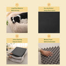 Zuome Orthopedic Dog Bed for XXL Dogs - Washable Memory Foam Pet Sofa, Fluffy Plush Rectangular Bed, Waterproof Anti-Anxiety Couch, Khaki, XXL