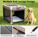 Zuome Large Dog Crate for Indoor Outdoor, Portable Collapsible Travel Dogs Crate, 42 Inch Soft Foldable Pet Kennel with 4-Door Mesh Windows