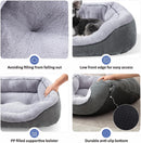 Zuome Medium Dog Beds for Medium Dogs Washable, Rectangle Dog Bed Medium Size Dog, Orthopedic Dog Bed, Warming Soft Calming Sleeping Puppy Bed Durable Pet Bed with Anti-Slip Bottom M(30"x24"x9")