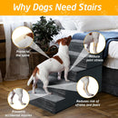 Zuome 28" H Dog Stairs for Small and Medium Dogs 6-Step Ramps for High Beds and Couch Non-Slip Extra Wide Pet Stairs for Old Dogs and Puppy and Cat - Stable & Durable with Machine Washable Cover Indoor