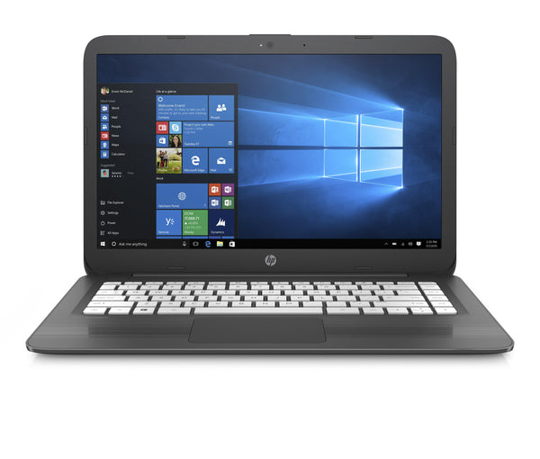 HP Stream 14-ax030wm 14” Smoke Gray, Windows 10 Home, Office 365 Personal 1-year included, Intel Celeron Processor N3060, 4GB Memory, 32GB Storage - sunrise shopping mall