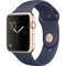 Apple Watch Series 1 42mm Smartwatch (Gold Aluminum Case, Midnight Blue Sport Band) - sunrise shopping mall