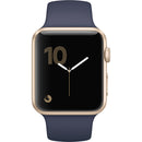 Apple Watch Series 1 42mm Smartwatch (Gold Aluminum Case, Midnight Blue Sport Band) - sunrise shopping mall