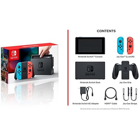 Nintendo Swtich 6 items Bundle:Nintendo Switch 32GB Console Neon Red and Blue Joy-con,64GB Sd Card,4 Game Disc1-2-Switch Just Dance2018 The Legend of Zelda Super Bomberman R - sunrise shopping mall
