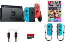 Nintendo Switch 6 items Bundle:Nintendo Switch 32GB Console Neon Red and Blue Joy-con,128GB Micro SD Card,Nintendo Wireless Controllers Neon Blue,Mario Kart 8 Deluxe,Mytrix HDMI Cable - sunrise shopping mall
