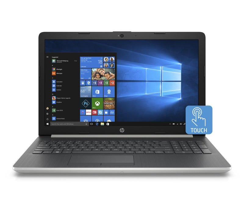 HP 15 Silver Fusion Laptop 15.6" Touchscreen , Intel Core i3-8130U, Intel UHD Graphics 620, 1TB HDD + 16GB Intel Optane memory, 4GB SDRAM, DVD - sunrise shopping mall