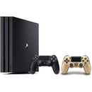 Sony PlayStation 4 Pro Console Bundle (2 Items): PS4 Pro 1TB Console and an Extra PS4 Dualshock 4 Wireless Controller - Gold - sunrise shopping mall