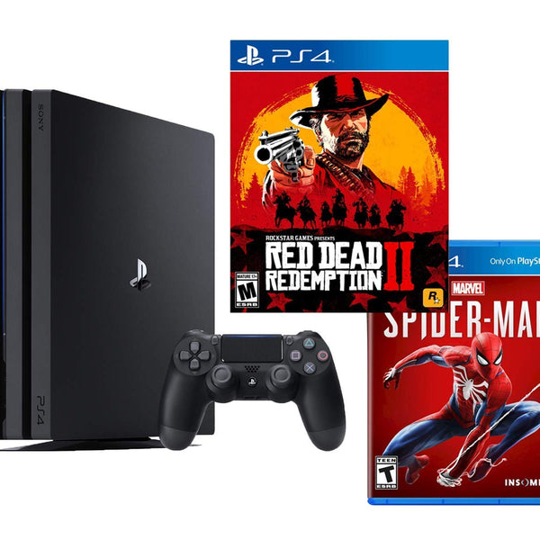 New Sony PlayStation 4 Pro 1TB Red Dead Redemption 2 Console Bundle with  HDR Technology for 4K TV Gaming - Jet Black