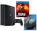 Sony PlayStation 4 Pro - Red Dead God War Bundle: RED Dead Redemption 2, God War, PlayStation 4 PRO 4K HDR 1TB Console - sunrise shopping mall
