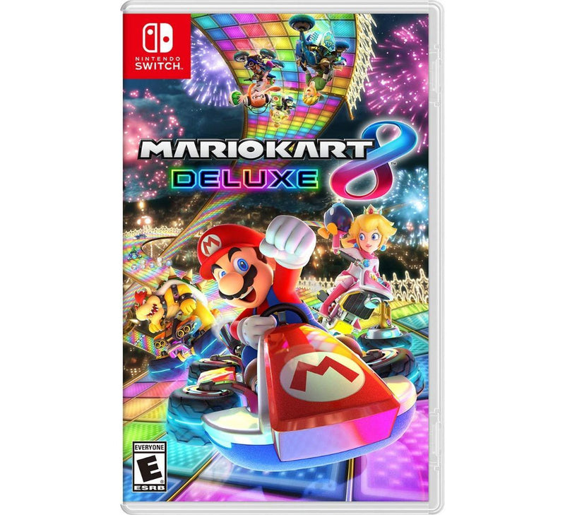 Nintendo Switch Mario Kart 8 Deluxe + 128GB SD Card Bundle: Console with Joy-Con Neon Blue and Neon Red - sunrise shopping mall
