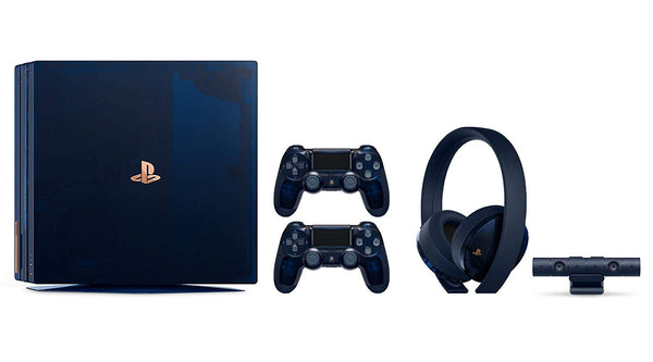 Sony Playstation 4 PRO 500 Million Limited Edition Complete Collection: Translucent Blue 2TB Playstation 4 Pro Bundle (Limited to 50,000 Units Worldwide) with Extra Wireless Controller and Headset - sunrise shopping mall