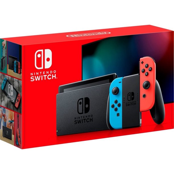 2019 New Nintendo Switch Red/Blue Joy-Con Improved Battery Life Console Bundle with Mario Kart 8 Deluxe NS Game Disc - 2019 Best Game! - sunrise shopping mall