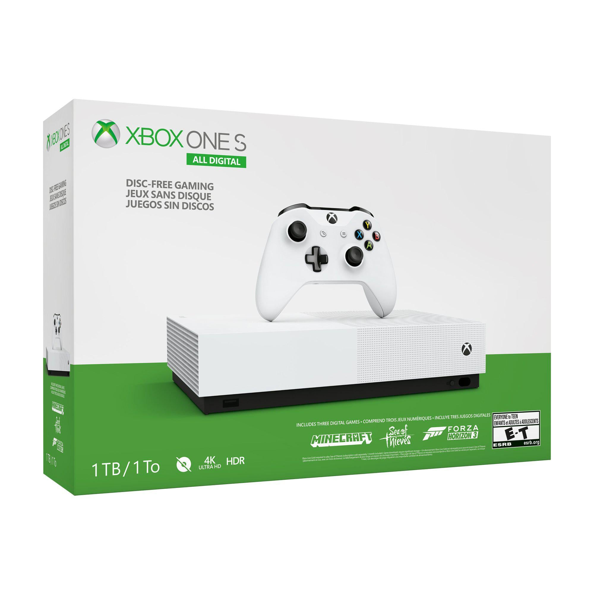 Microsoft Xbox One S 1TB All-Digital Edition, White