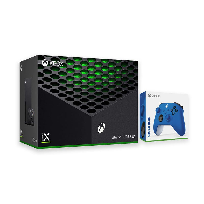 Xbox Series X With Two Wireless Controllers - Black And Blue 2020 Version - sunrise shopping mall